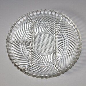 Vintage Libbey Relish Dish | Glass Divided Serving Dish